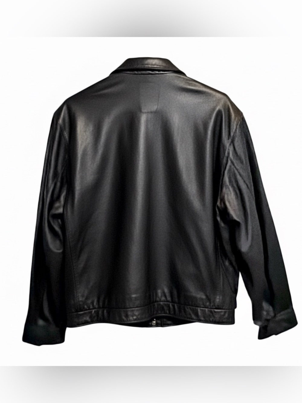 Marc New York Black Leather Bomber Jacket | Quilted Blue Lining | Large | NWT - Picture 6 of 16